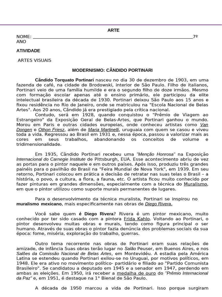 ARTE- 7 ano | PDF