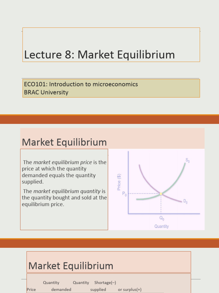 Understanding Market Equilibrium Dynamics | PDF | Economic Equilibrium ...