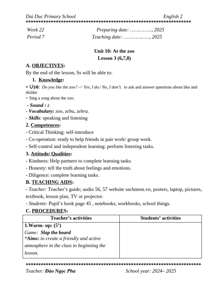 Giáo án 2 tuần 22 | PDF | Lesson Plan | Behavior Modification