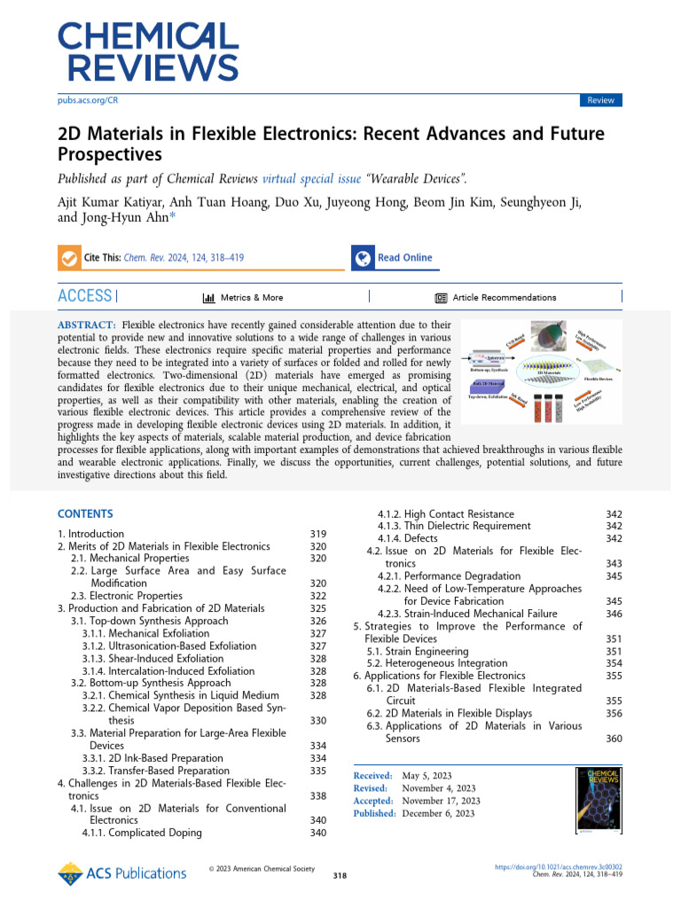2D Materials for Flexible Electronics | PDF | Graphene | Piezoelectricity