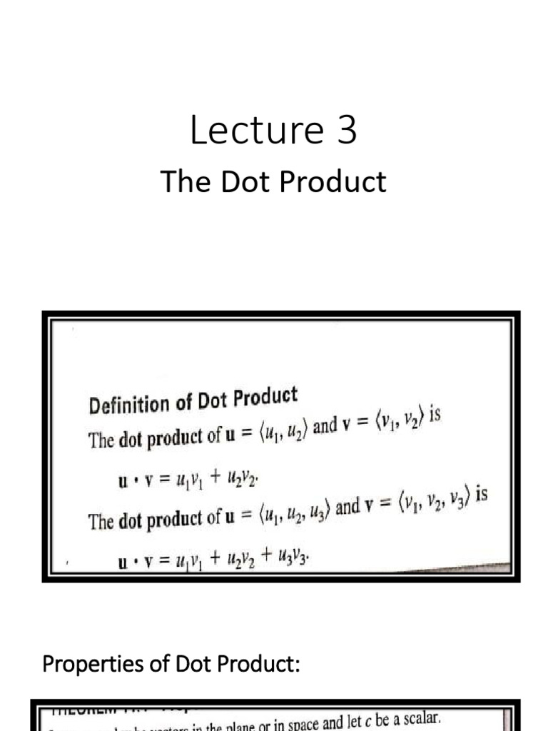 Understanding the Dot Product in Vectors | PDF