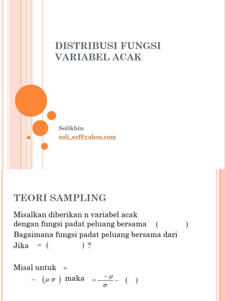 Distribusi Variabel Acak dan Statistik | PDF