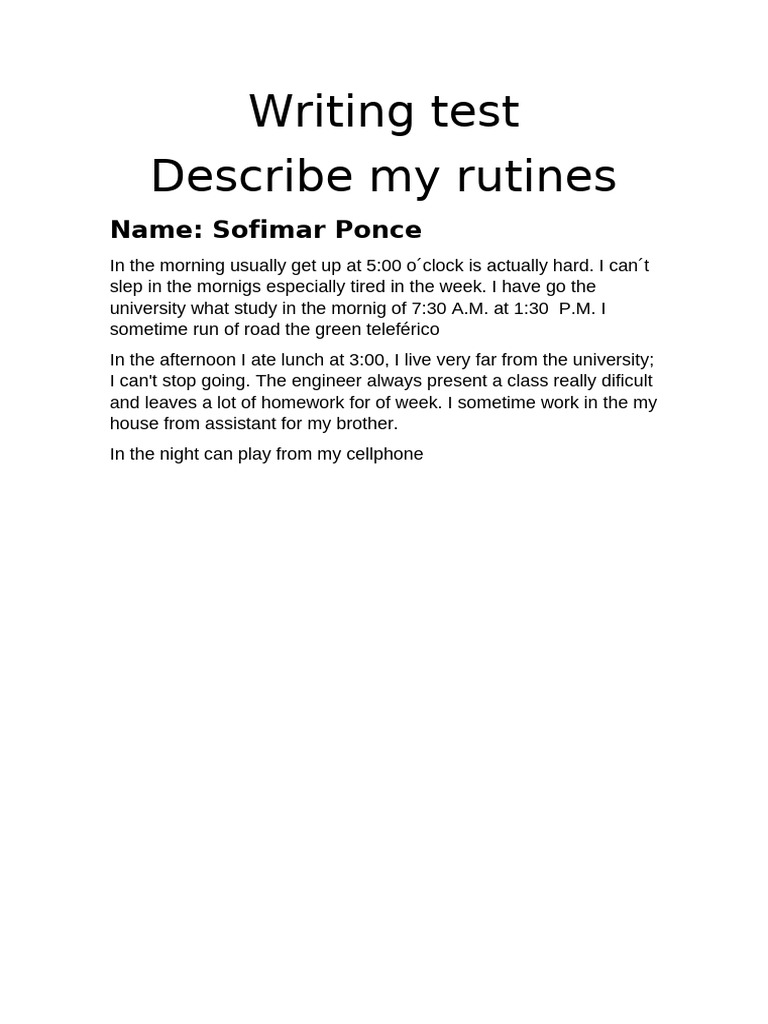 Writing Test 6united | PDF
