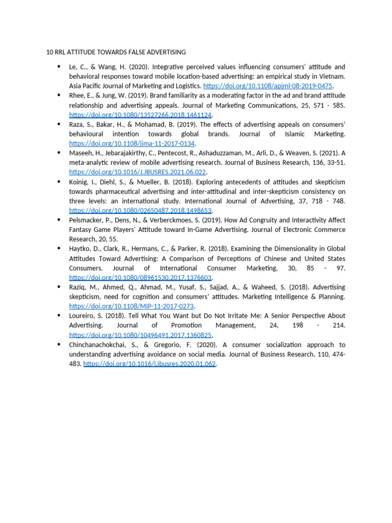 10 RRL Attitude Towards False Advertising | PDF | Attitude (Psychology ...