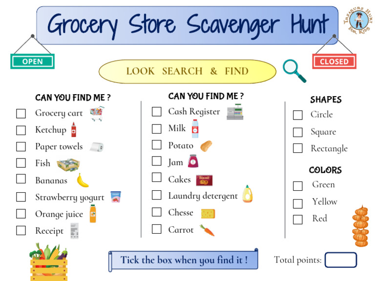 Grocery Store Scavenger Hunt | PDF