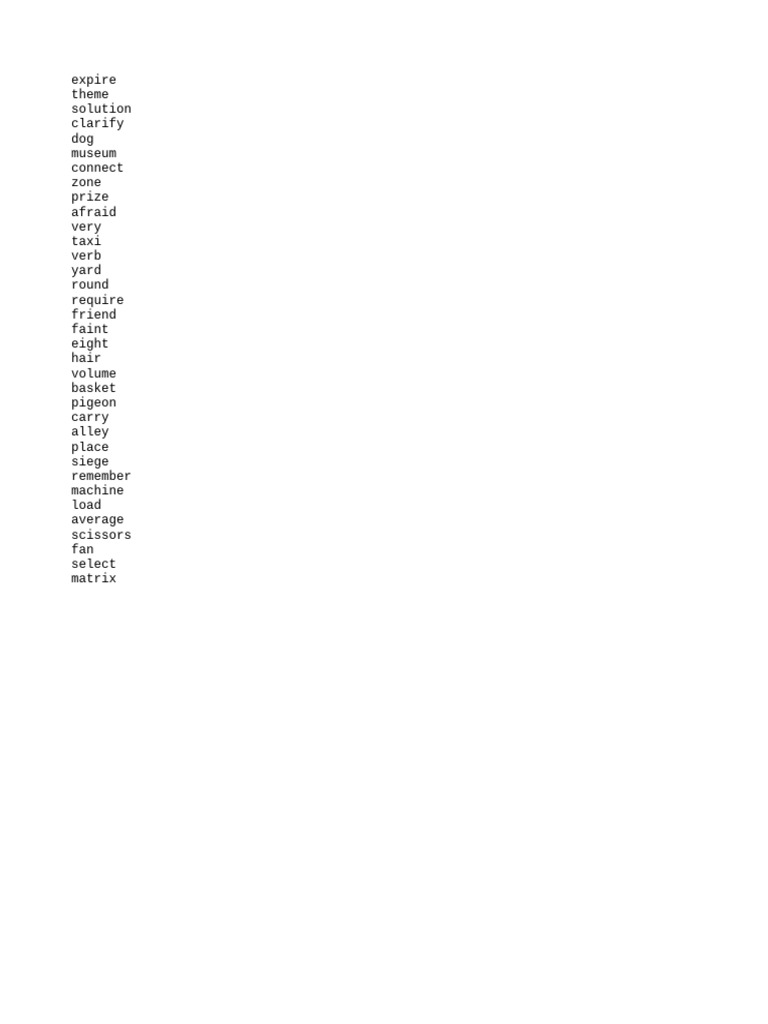 Word Pool | PDF