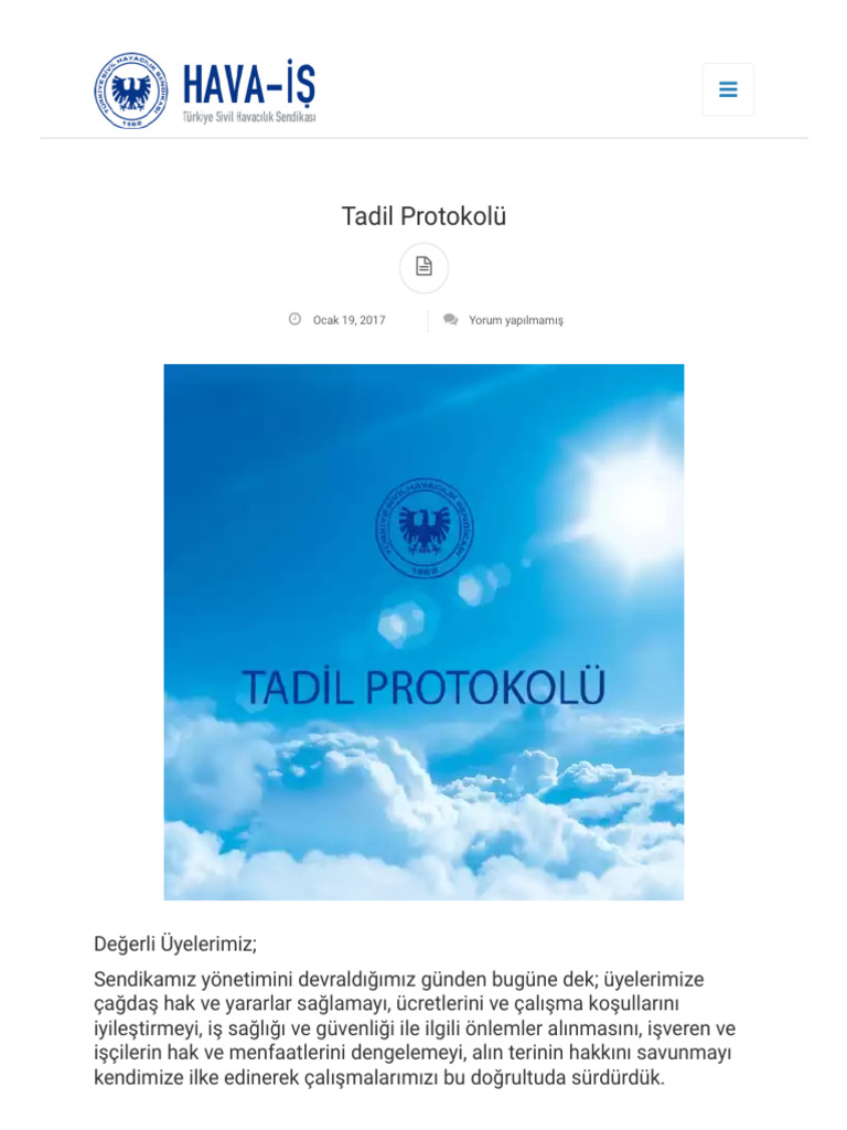 Tadil Protokolü - Hava-İş - TR | PDF