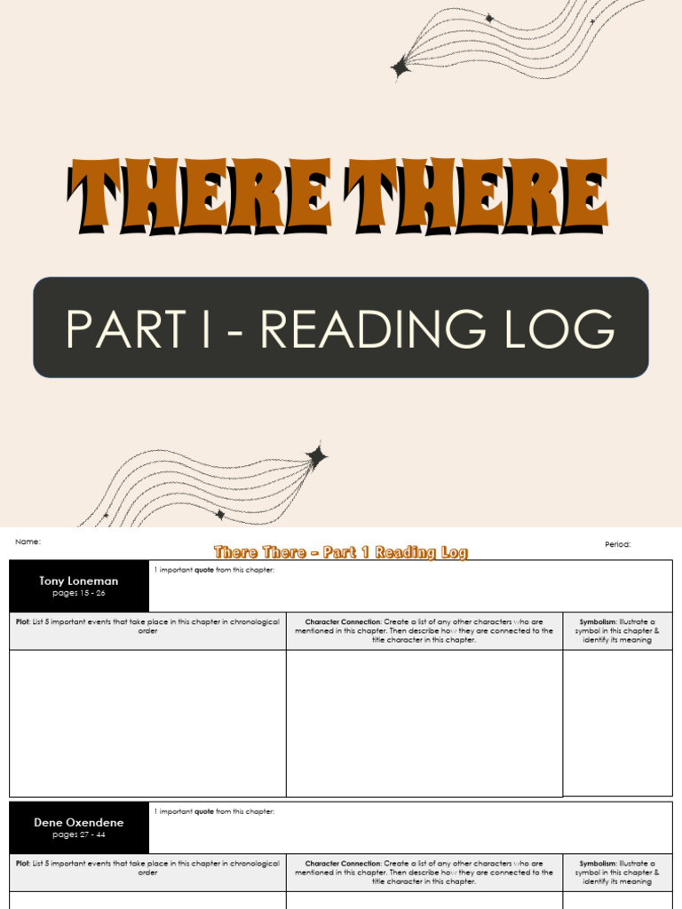 06 - There There- Reading Log (1) | PDF