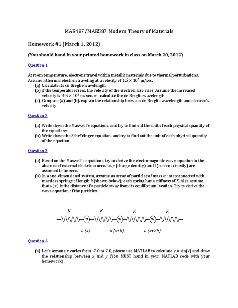 Homework 1 (03-01-2012) | PDF | Technology & Engineering
