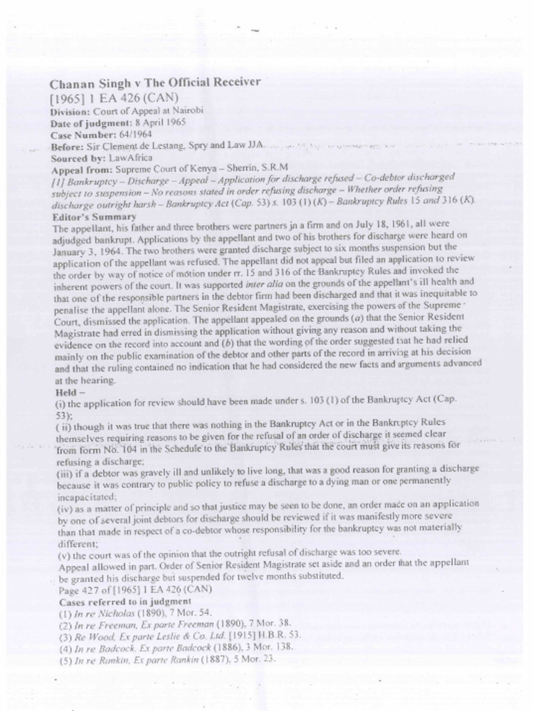 Chanan SinghV The Official Receiver | PDF