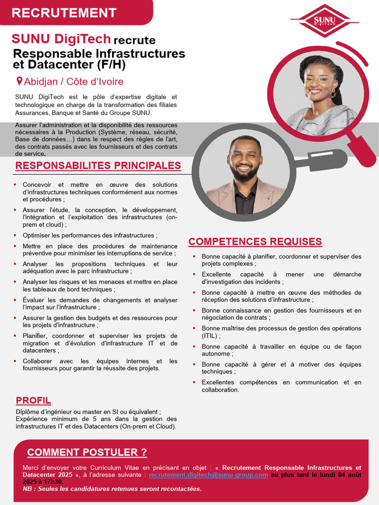 Recrutement Responsable Datacenter Abidjan | PDF | Recrutement | Centre ...