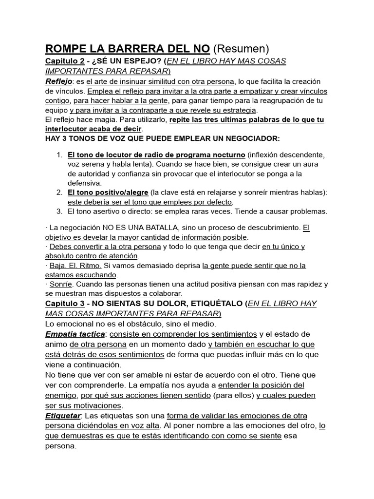 Rompe La Barrera Del NO | PDF | Las emociones | Conceptos psicologicos