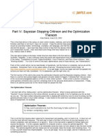 Part IV: Bayesian Stopping Critireon and The Optimization Thereom, Allen Barker