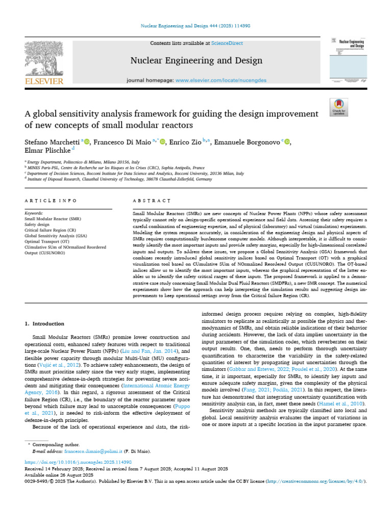 A Global Sensitivity Analysis Framework For Guiding The Design ...