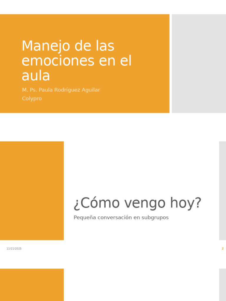 Manejo de Emociones en El Aula | PDF | Las emociones | Autorregulación ...