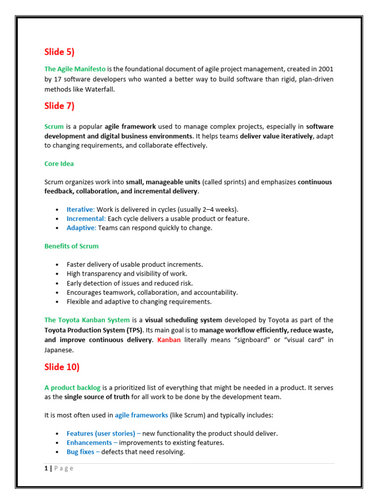 Extra File for Meeting Two | PDF | Agile Software Development | Scrum ...
