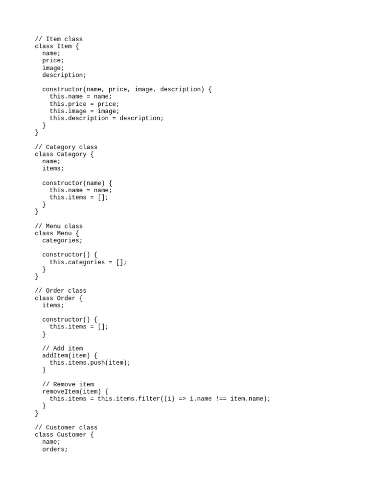 JavaScript Classes for E-commerce System | PDF