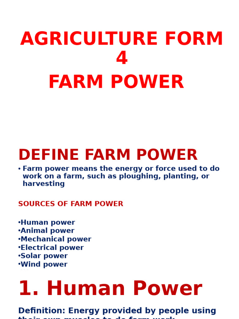 Agriculture Form 4 Farm Power | PDF | Wind Turbine | Wind Power