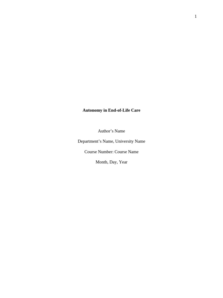 Autonomy in End-of-Life Care Ethics | PDF | End Of Life Care | Autonomy