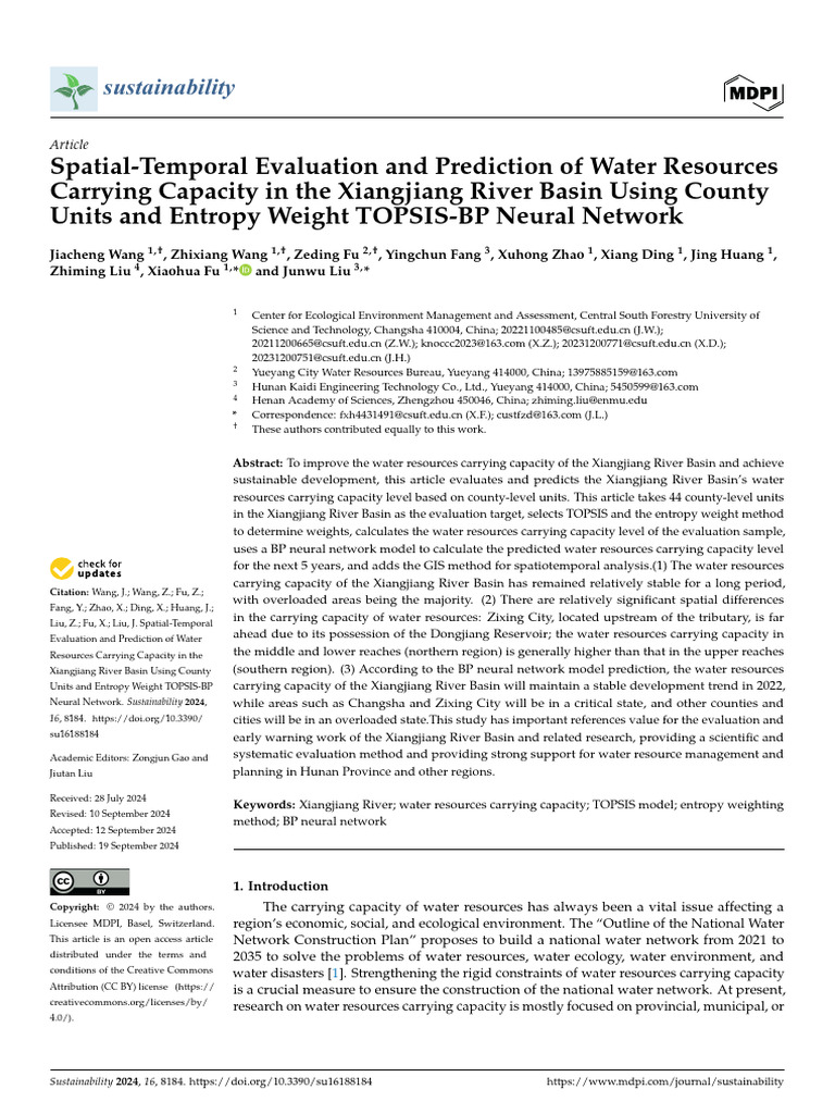 Spatial-Temporal Evaluation and Prediction of Wate | PDF | Drainage ...