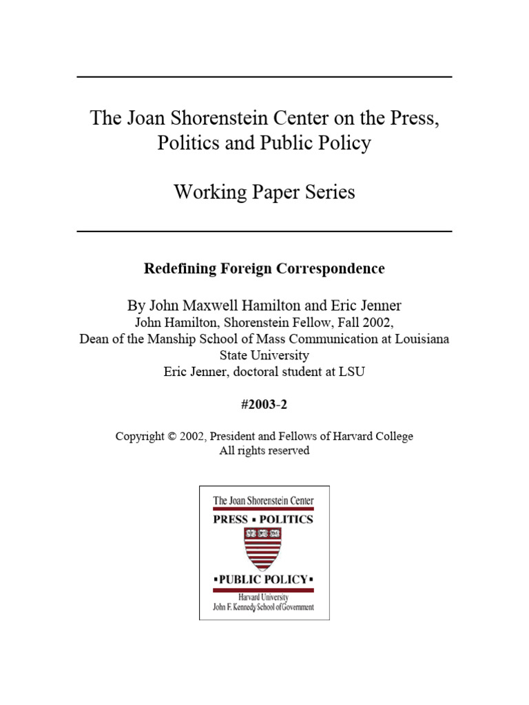 Redefining Foreign Correspondence Trends | PDF | News | Newspapers