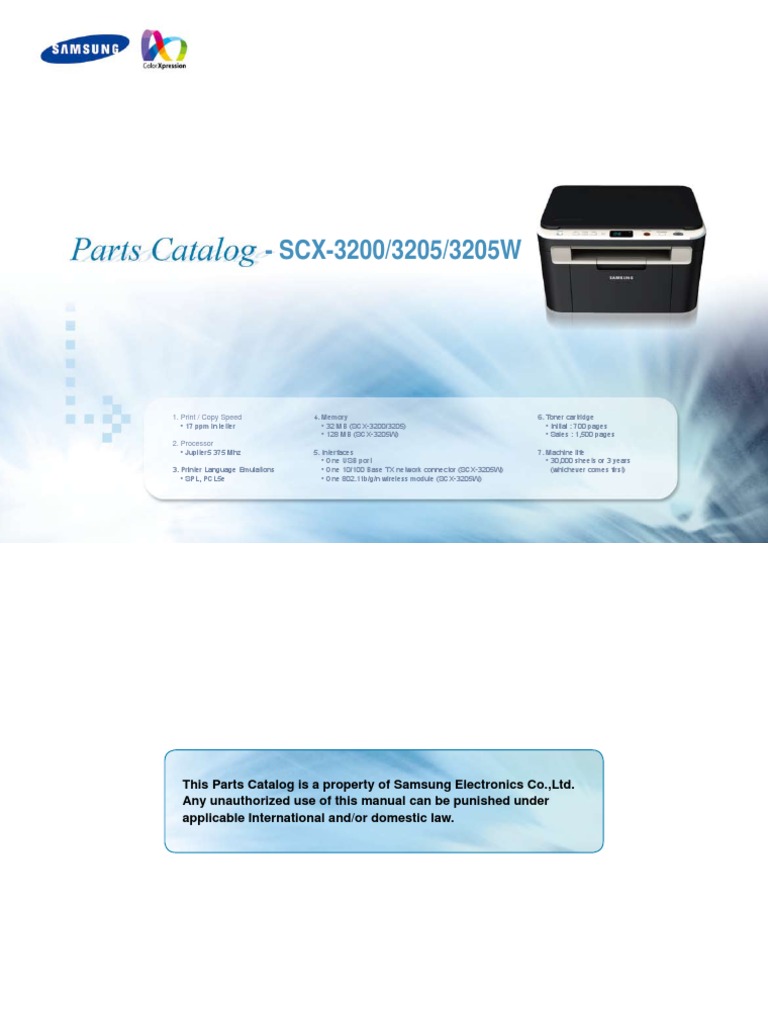 SCX-3200 Parts | PDF