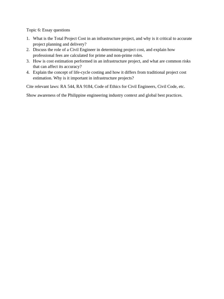 Infrastructure Project Cost Analysis | PDF