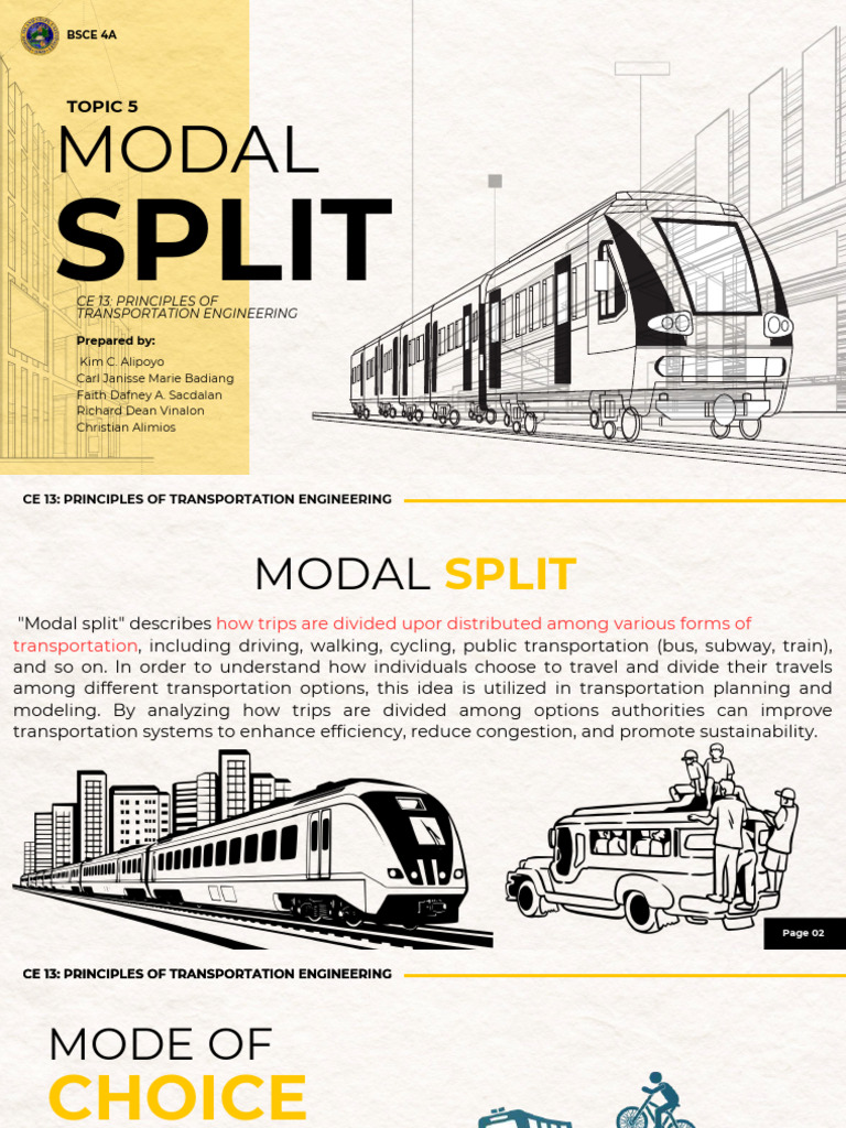 MODAL SPLIT Compressed | PDF | Public Transport | Transport