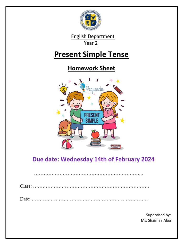 Year 2 Present Simple Tense Homework | PDF