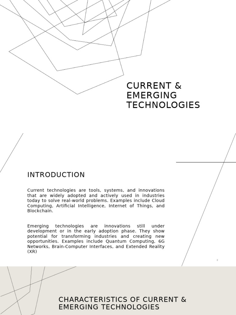 Current and Emerging Technologies Overview | PDF | Virtual Reality ...