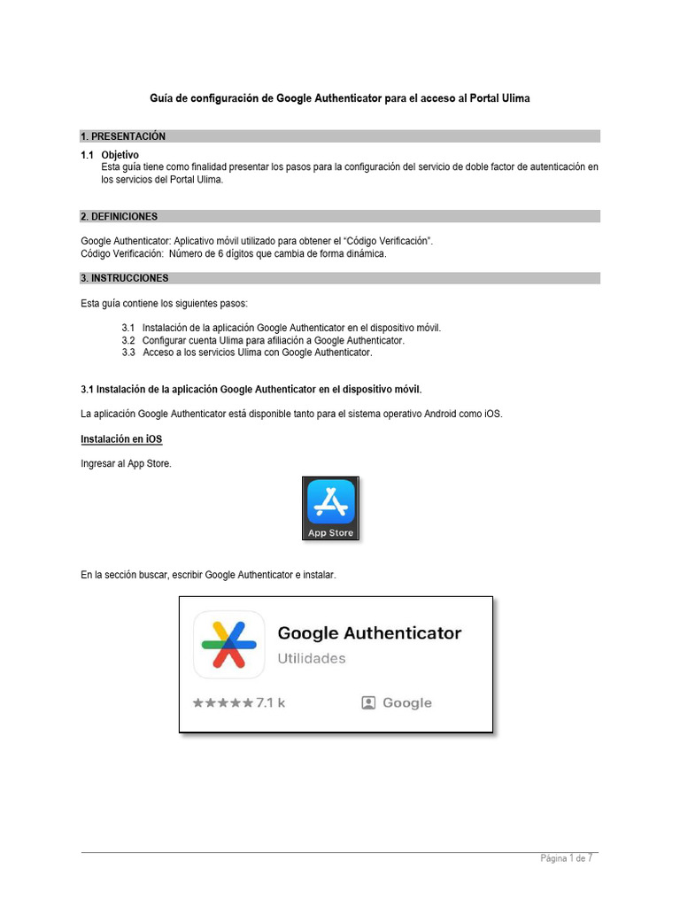 Configuración de Google Authenticator Ulima | PDF | Ios | Android ...
