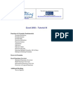 Excel III 2003 Tutorial