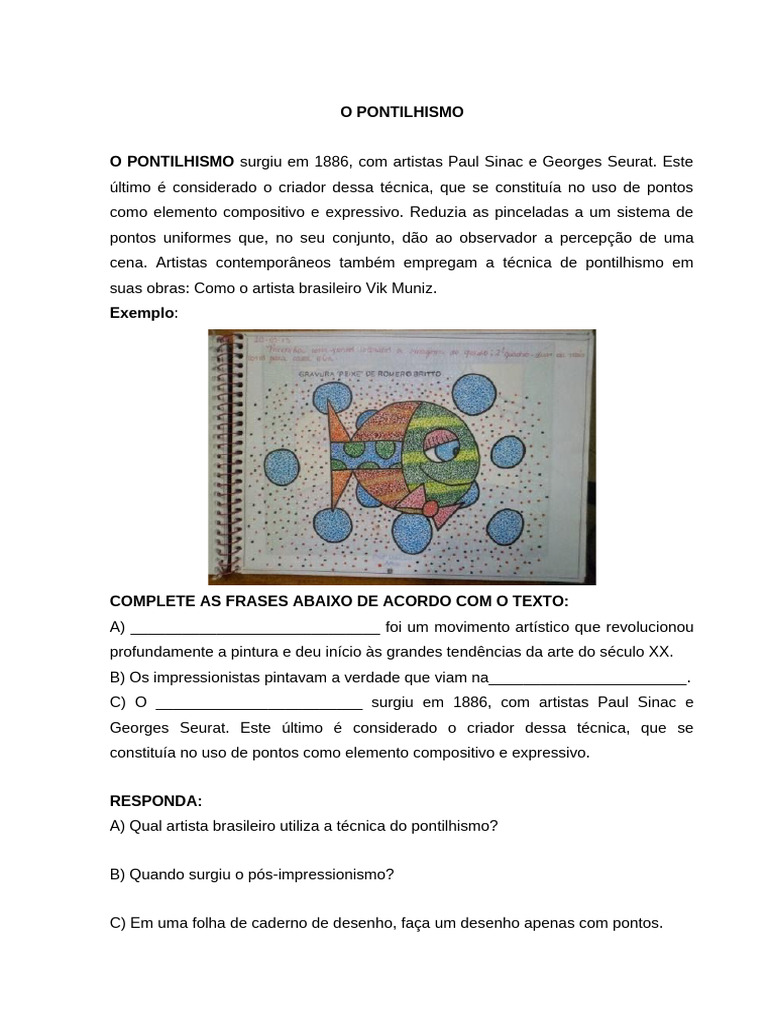 História e Técnica do Pontilhismo | PDF