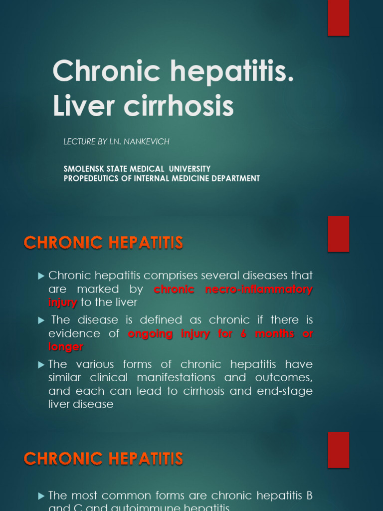 Chronic Hepatitis and Liver Cirrhosis Overview | PDF | Cirrhosis ...