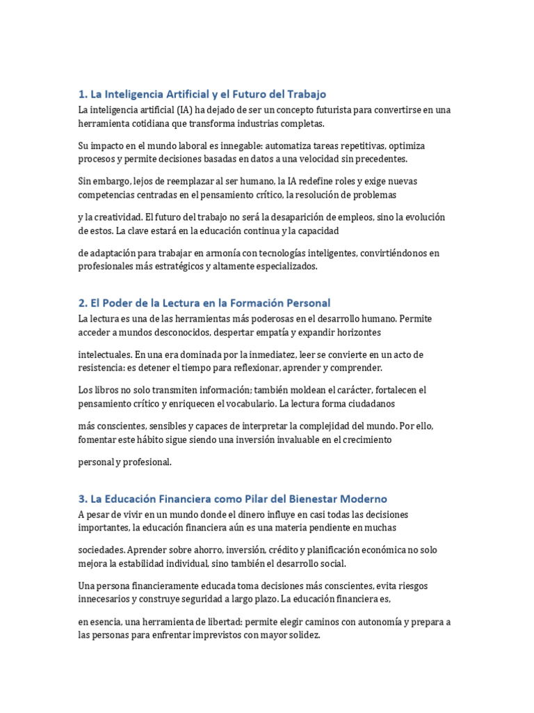 Impacto de la IA en el Futuro Laboral | PDF | Inteligencia artificial ...