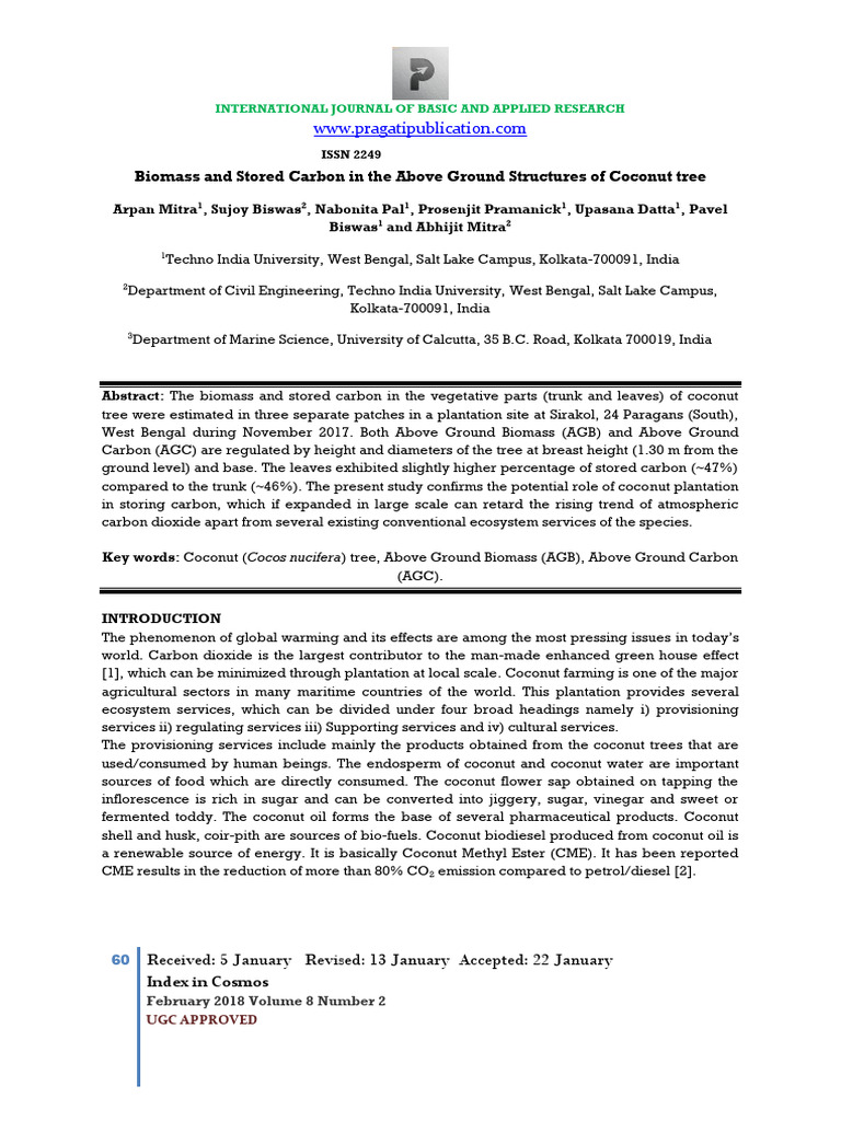 Coconut Tree Biomass and Carbon Study | PDF | Coconut | Climate Change ...