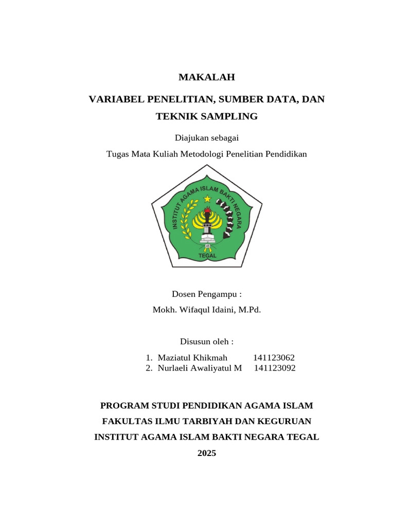 Variabel Penelitian dan Teknik Sampling | PDF
