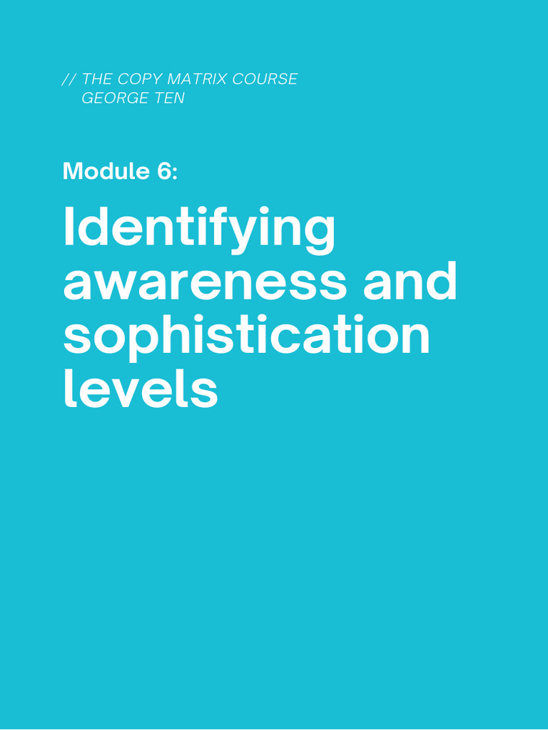 Identifying Awareness and Sophistication Levels | PDF