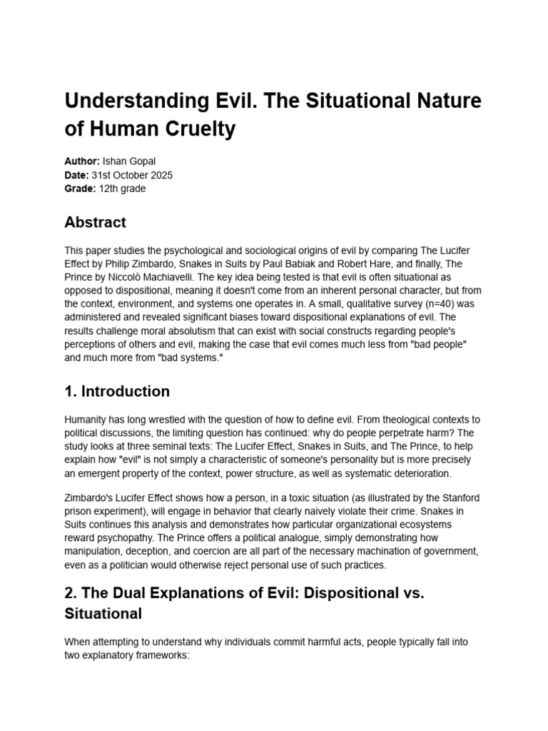Understanding Evil | PDF | Evil | The Prince