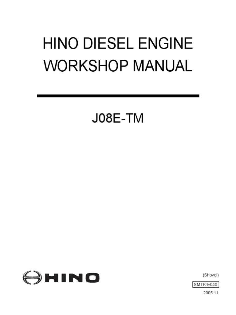 Hino Diesel Engine Workshop Manual j08e-Tm | Electrical Connector | Screw