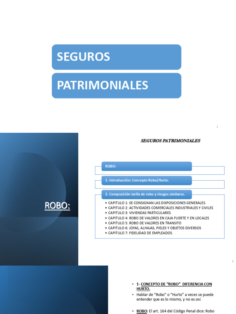Seguros Patrimoniales: Robo y Coberturas | PDF | Robo | Robo