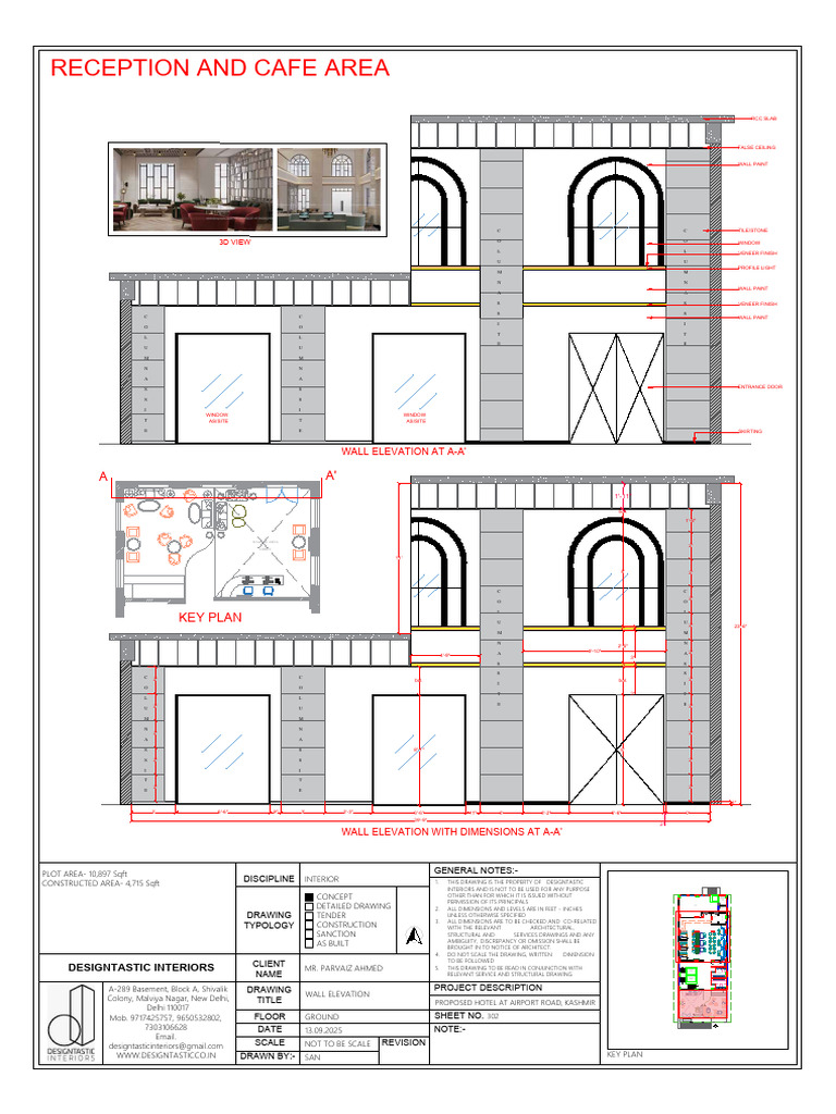 Mr Parvaiz- Reception &Cafe Wall Elevations | PDF | Building Engineering