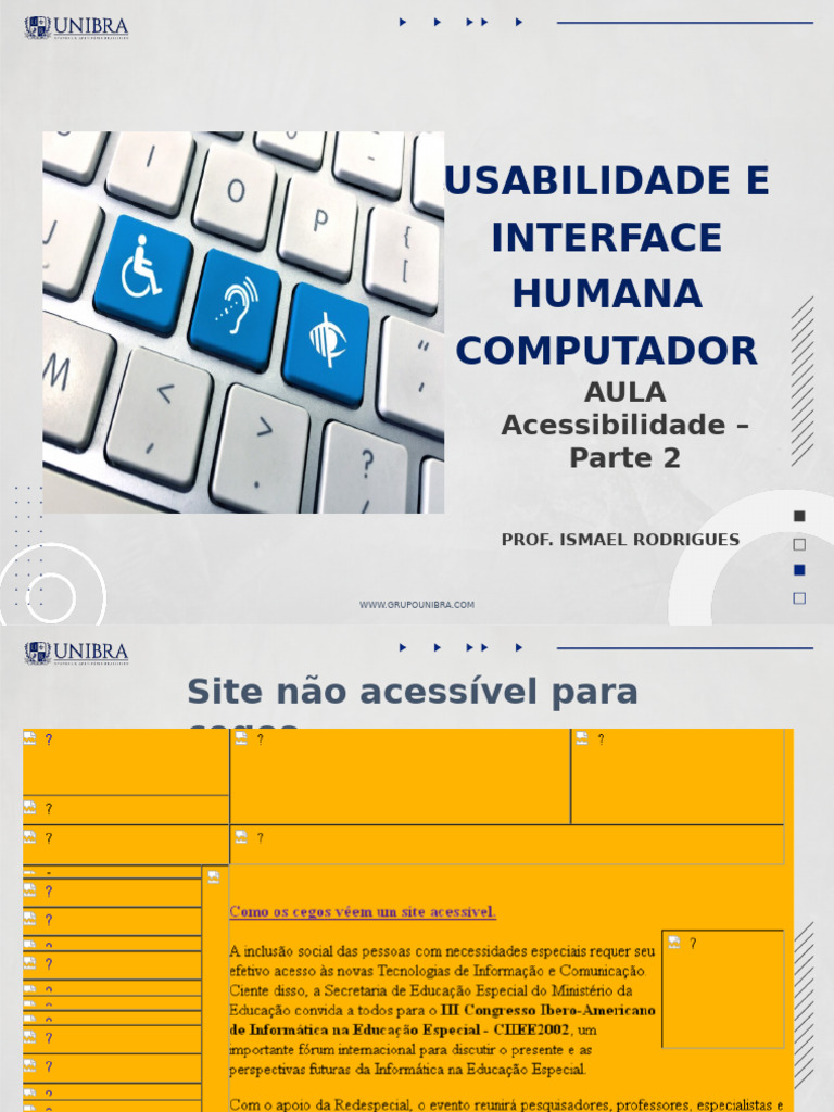 AULA Acessibilidade2 | PDF | Rede mundial de computadores | Internet e Web