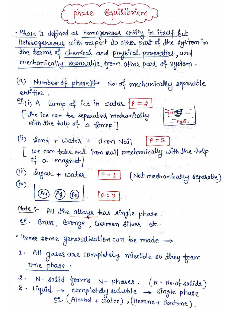 Phase Equilibrium Notes | PDF