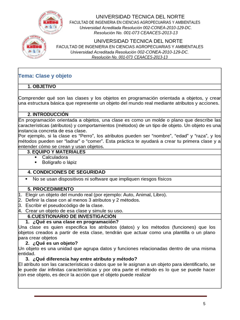 Clases y Objetos en Programación OOP | PDF | Objeto (informática ...