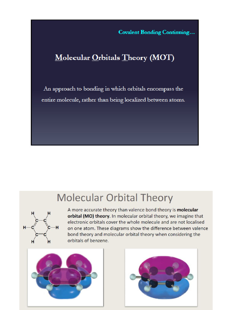 2 Inorg-Molecular Orbital Theory | PDF | Molecular Orbital | Quantum ...