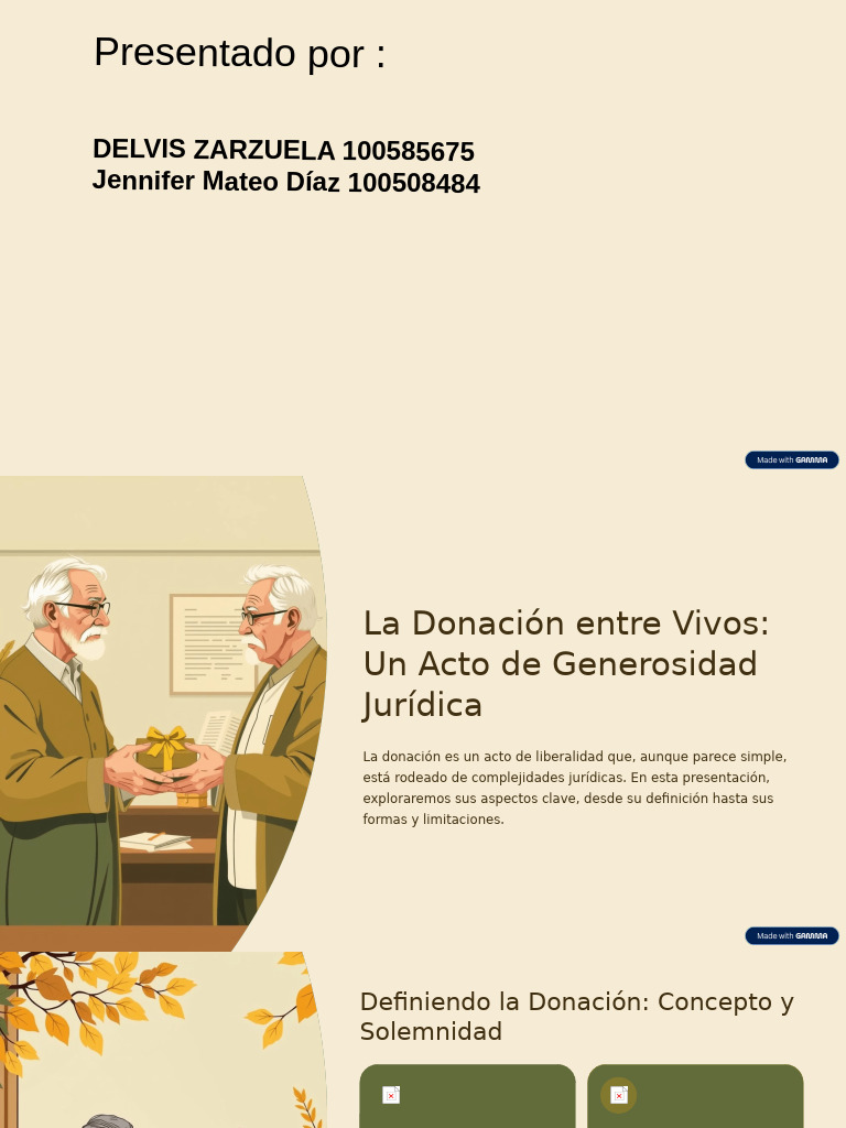 La Donacion Entre Vivos Un Acto de Generosidad Juridica (1) PPT - Ai ...