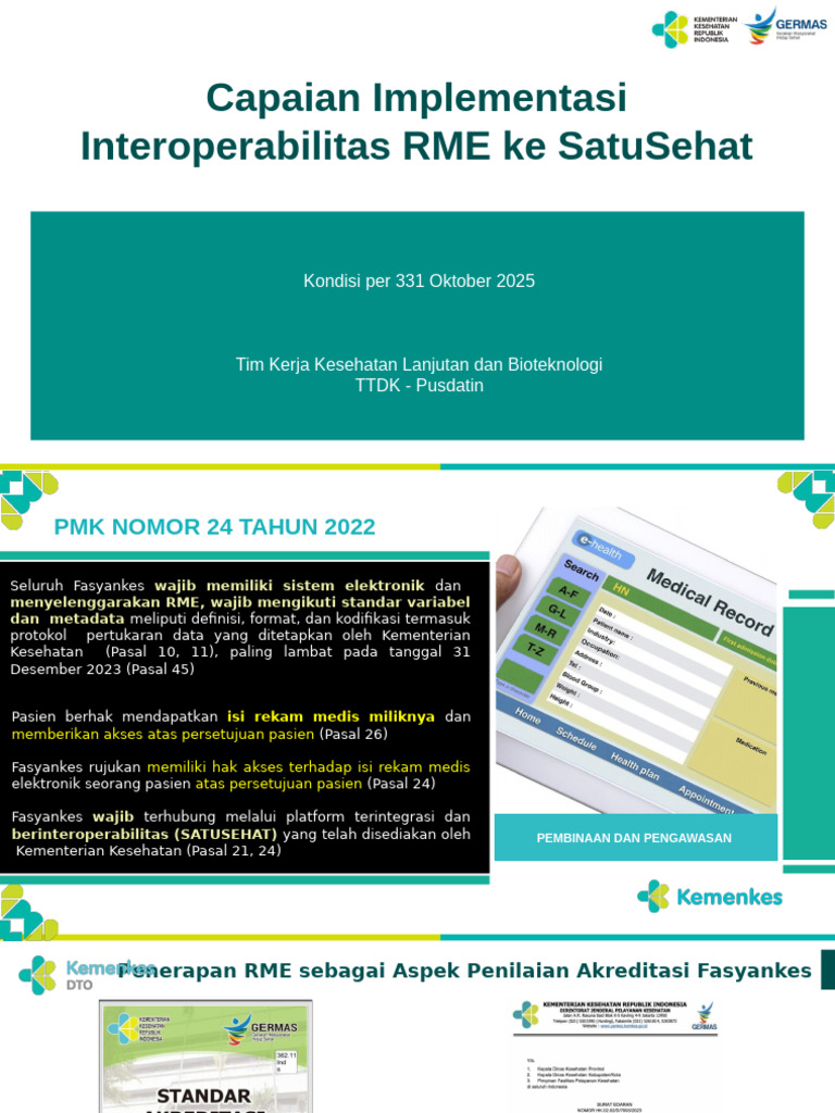 Implementasi RME dan SATUSEHAT 2025 | PDF