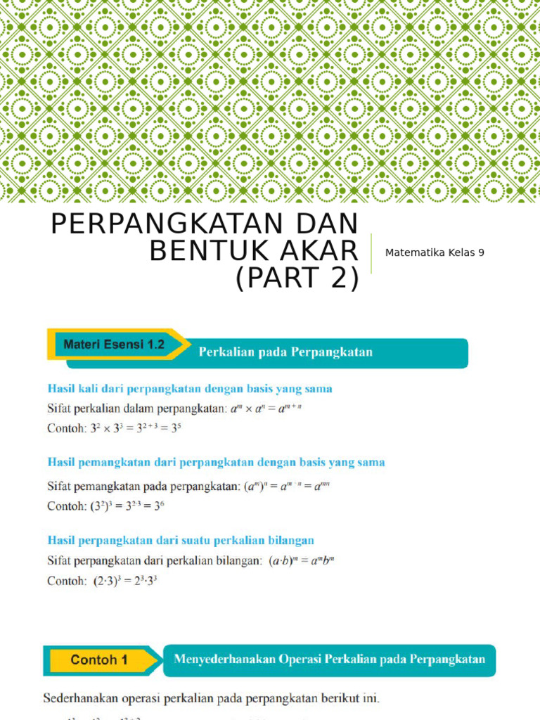 Perpangkatan Dan Bentuk Akar (2) | PDF