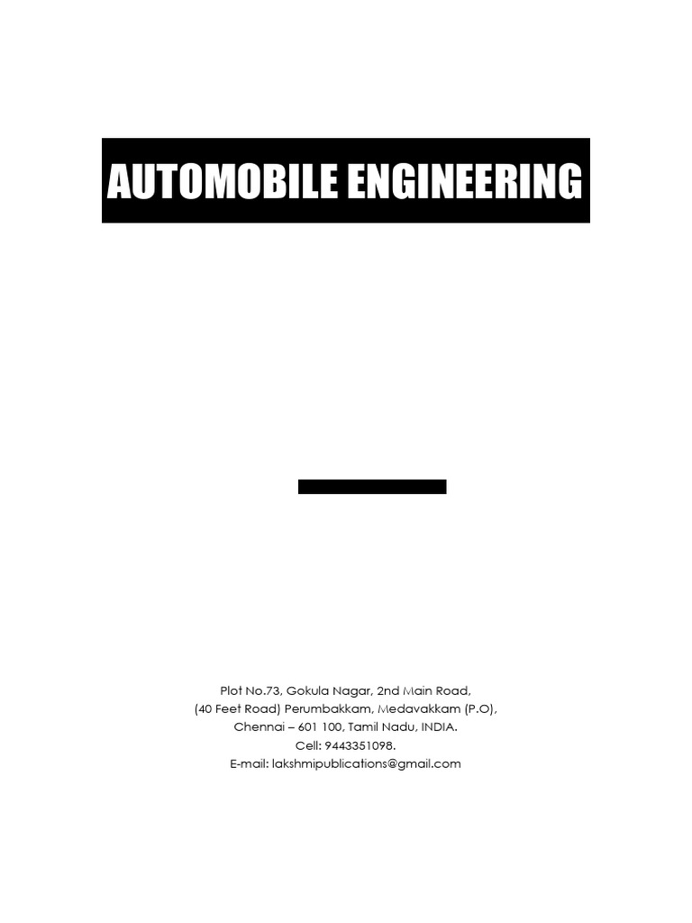 Automobile Engineering for Mechanical Students | PDF | Internal ...